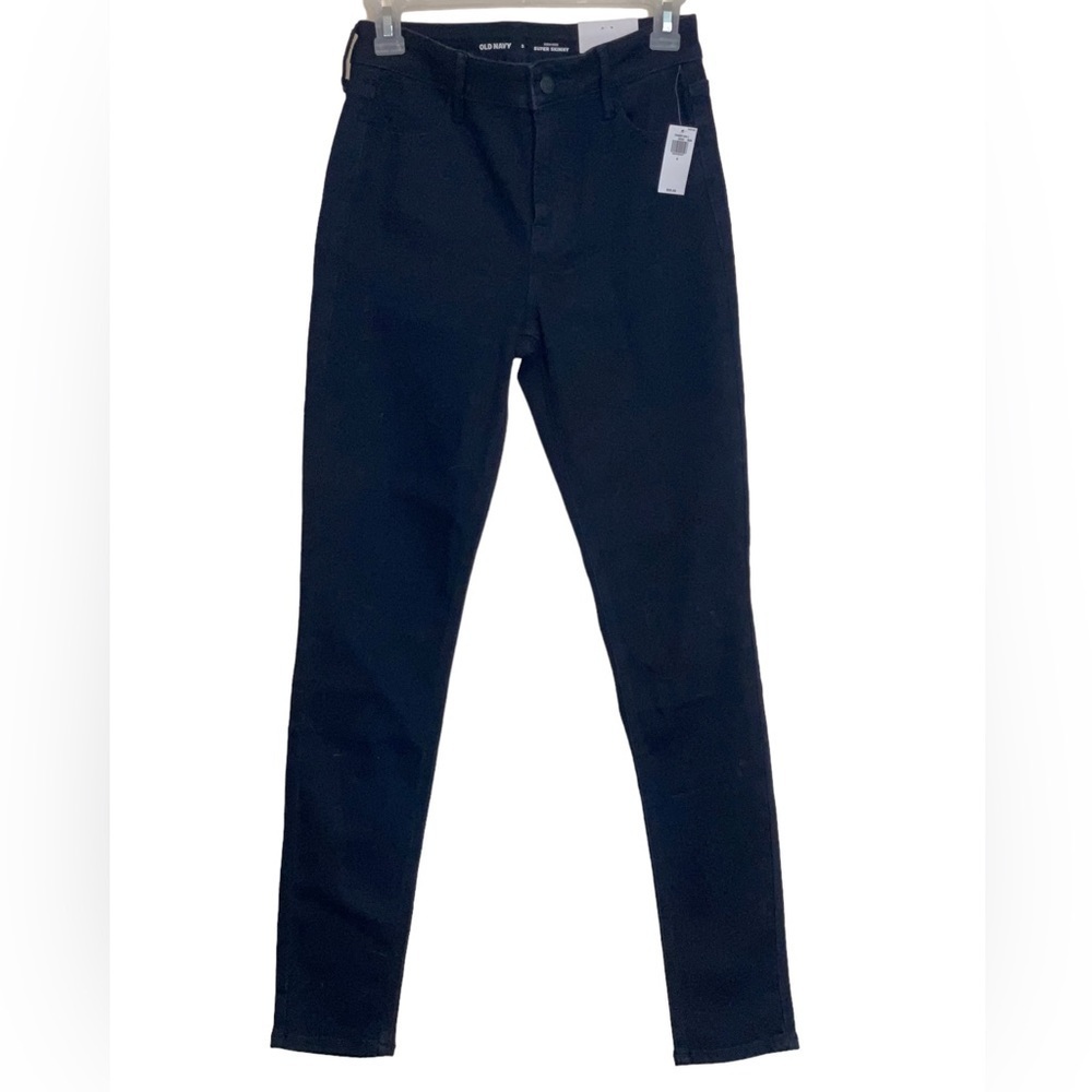 NWT Old Navy High rise supper skinny black jeans. Size 2